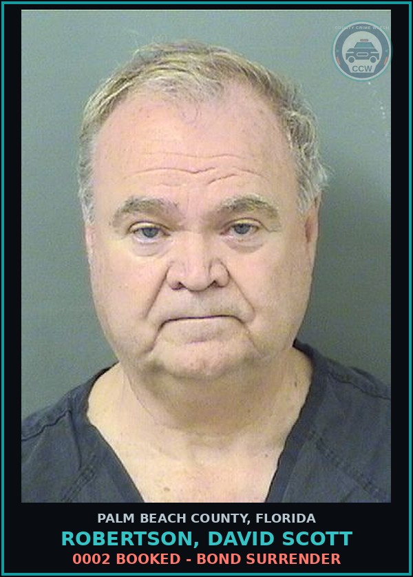 Booking mugshot of ROBERTSON, DAVID SCOTT in Palm Beach County