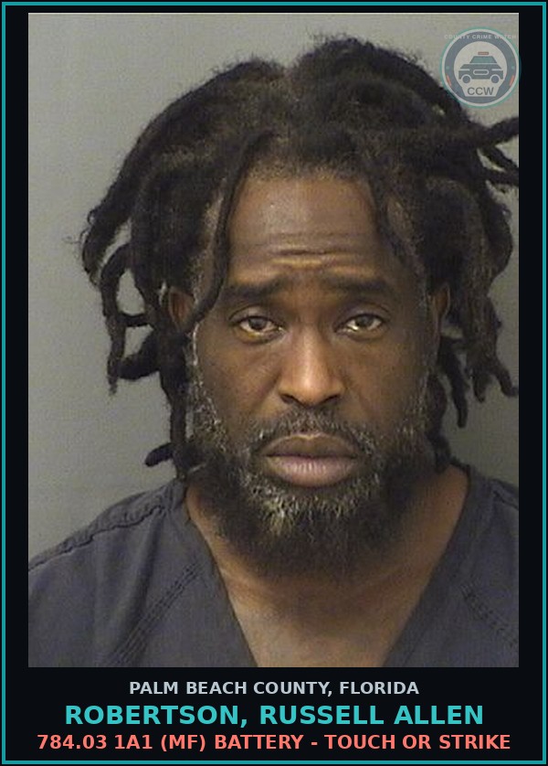 Booking mugshot of ROBERTSON, RUSSELL ALLEN in Palm Beach County