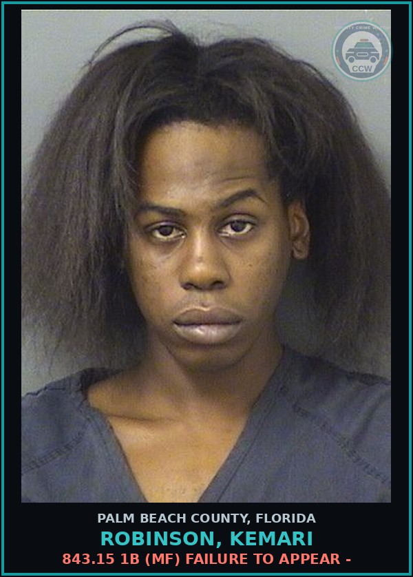 Booking mugshot of ROBINSON, KEMARI in Palm Beach County