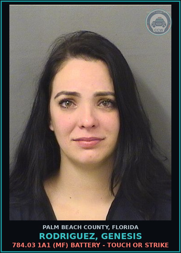 Booking mugshot of RODRIGUEZ, GENESIS in Palm Beach County