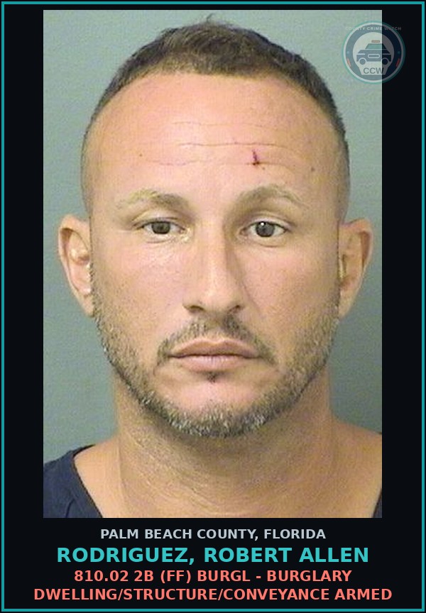 Booking mugshot of RODRIGUEZ, ROBERT ALLEN in Palm Beach County