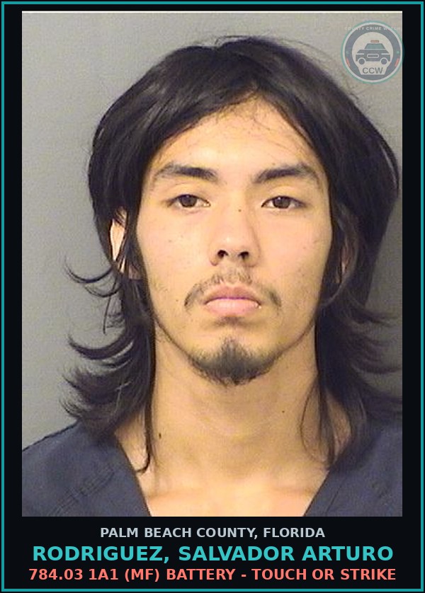 Booking mugshot of RODRIGUEZ, SALVADOR ARTURO in Palm Beach County