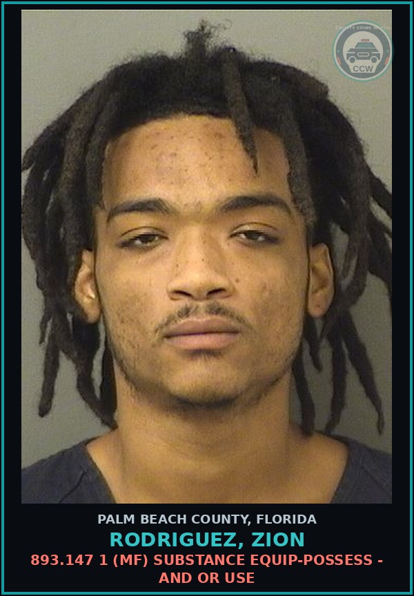 Booking mugshot of RODRIGUEZ, ZION in Palm Beach County