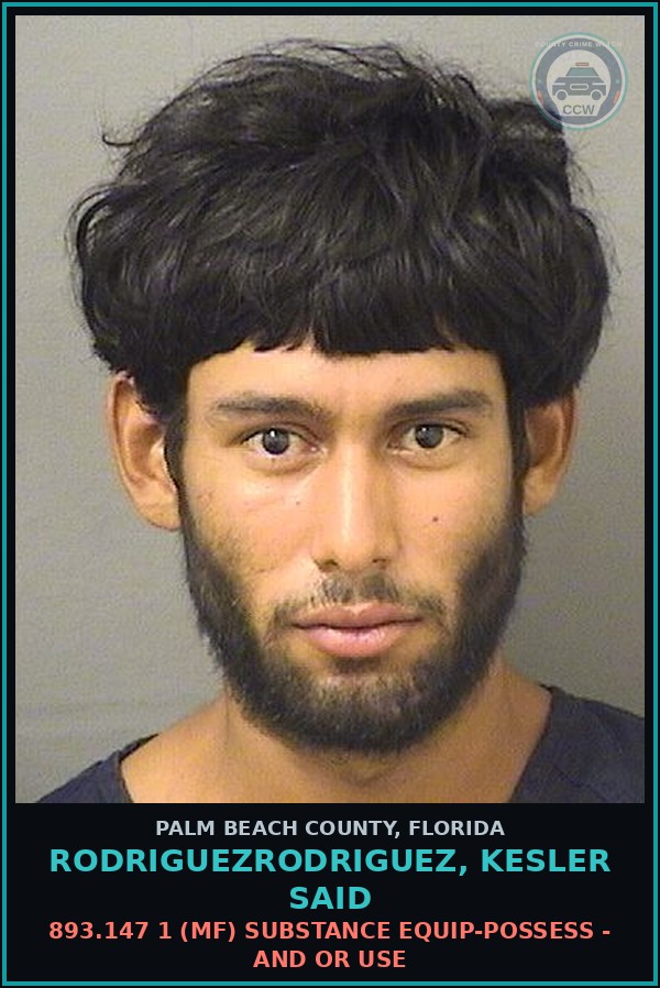 Booking mugshot of RODRIGUEZRODRIGUEZ, KESLER SAID in Palm Beach County