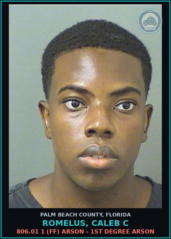 Booking mugshot of ROMELUS, CALEB C in Palm Beach County