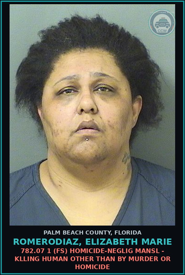 Booking mugshot of ROMERODIAZ, ELIZABETH MARIE in Palm Beach County