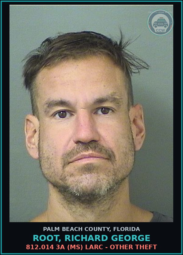 Booking mugshot of ROOT, RICHARD GEORGE in Palm Beach County
