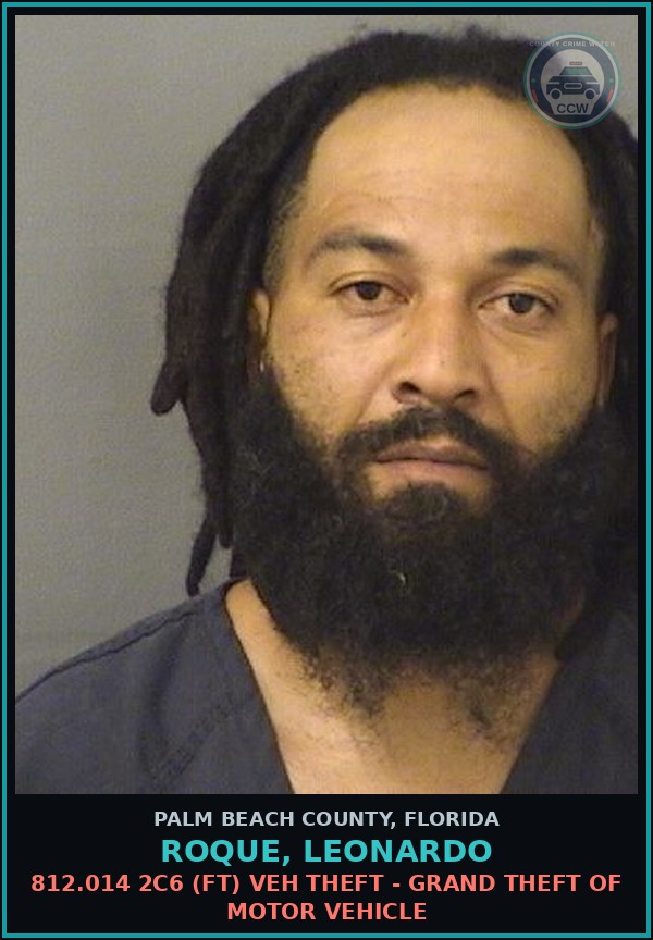 Booking mugshot of ROQUE, LEONARDO in Palm Beach County