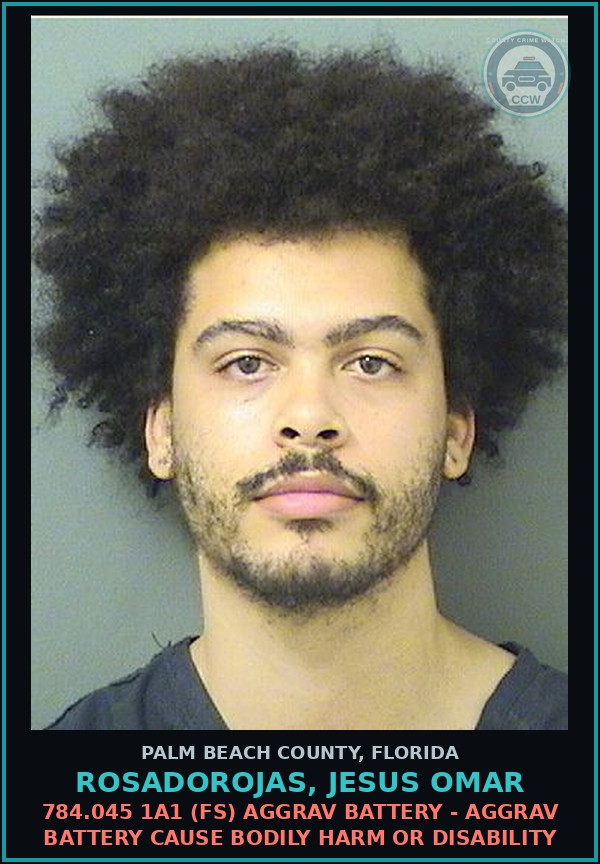 Booking mugshot of ROSADOROJAS, JESUS OMAR in Palm Beach County