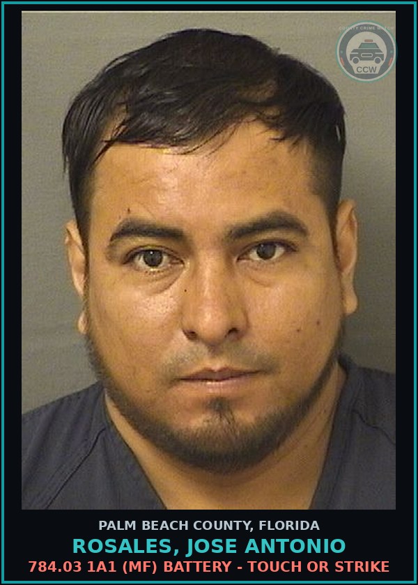 Booking mugshot of ROSALES, JOSE ANTONIO in Palm Beach County