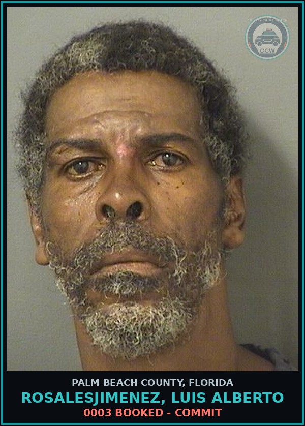 Booking mugshot of ROSALESJIMENEZ, LUIS ALBERTO in Palm Beach County
