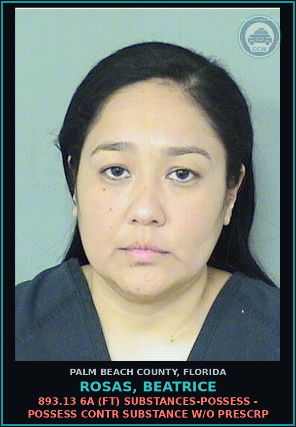 Booking mugshot of ROSAS, BEATRICE in Palm Beach County