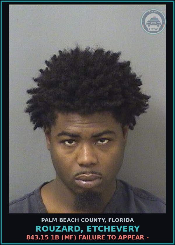 Booking mugshot of ROUZARD, ETCHEVERY in Palm Beach County