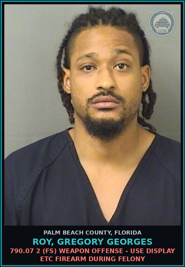 Booking mugshot of ROY, GREGORY GEORGES in Palm Beach County