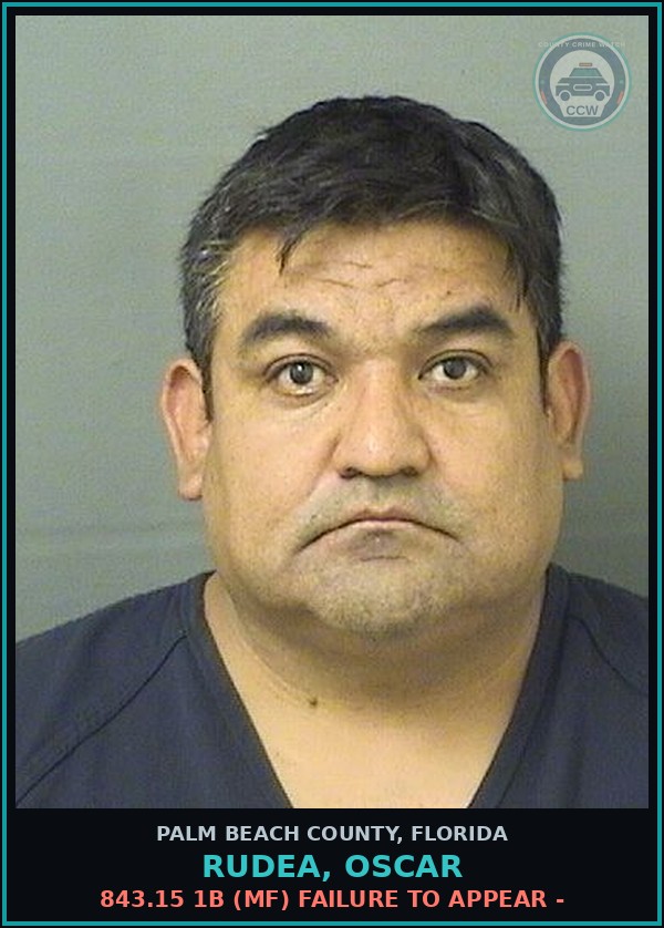 Booking mugshot of RUDEA, OSCAR in Palm Beach County