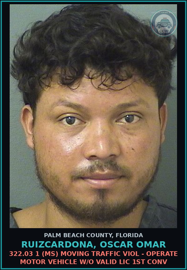 Booking mugshot of RUIZCARDONA, OSCAR OMAR in Palm Beach County