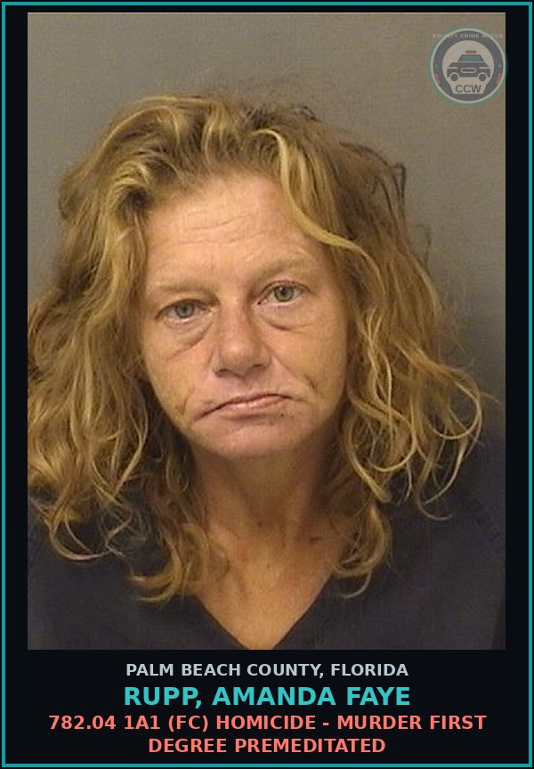 Booking mugshot of RUPP, AMANDA FAYE in Palm Beach County