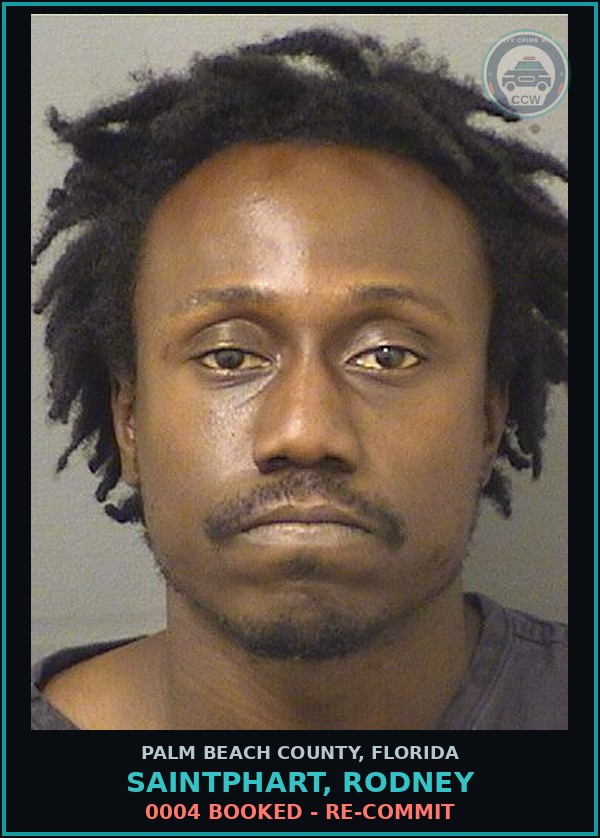 Booking mugshot of SAINTPHART, RODNEY in Palm Beach County