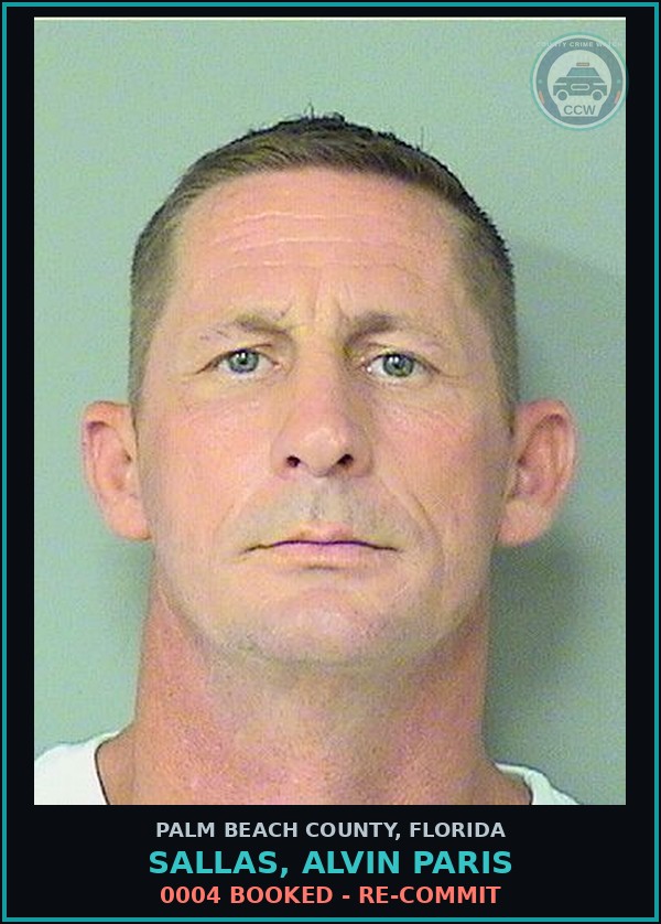 Booking mugshot of SALLAS, ALVIN PARIS in Palm Beach County