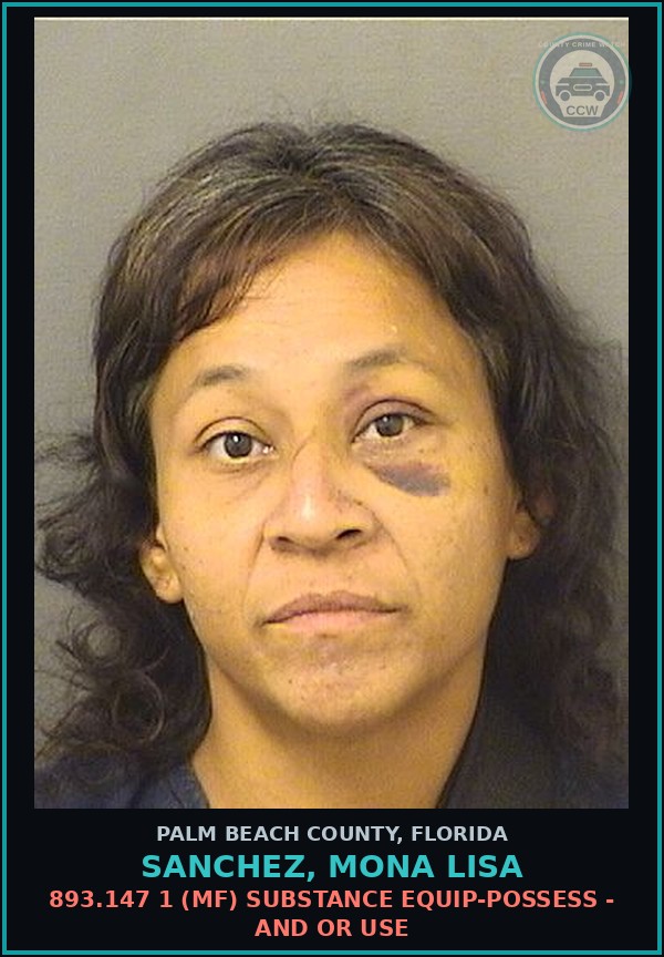 Booking mugshot of SANCHEZ, MONA LISA in Palm Beach County