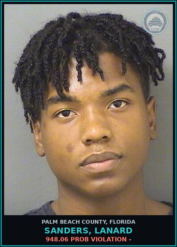 Booking mugshot of SANDERS, LANARD in Palm Beach County