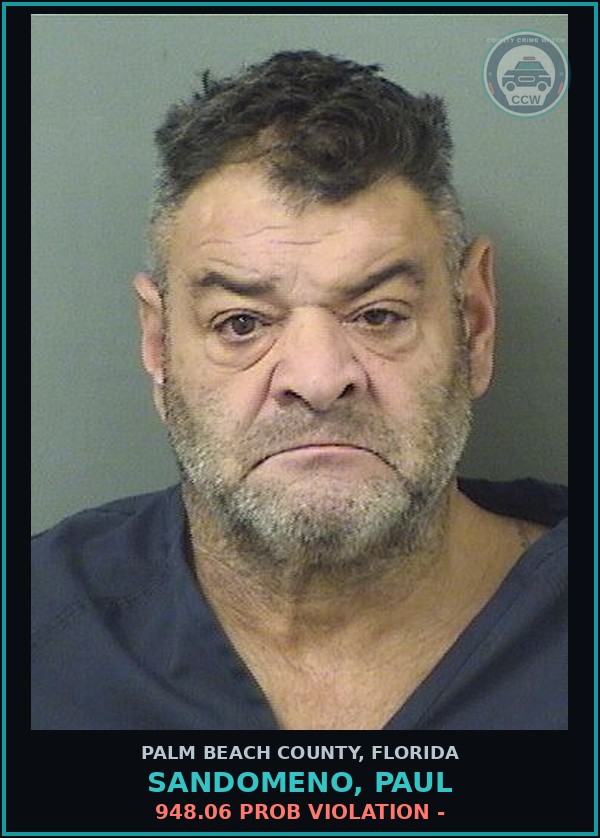 Booking mugshot of SANDOMENO, PAUL in Palm Beach County
