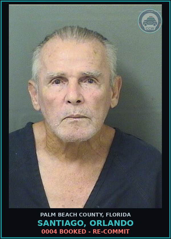 Booking mugshot of SANTIAGO, ORLANDO in Palm Beach County
