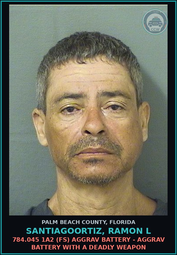 Booking mugshot of SANTIAGOORTIZ, RAMON L in Palm Beach County