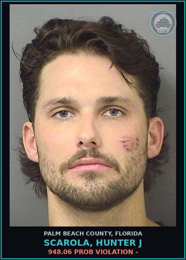 Booking mugshot of SCAROLA, HUNTER J in Palm Beach County