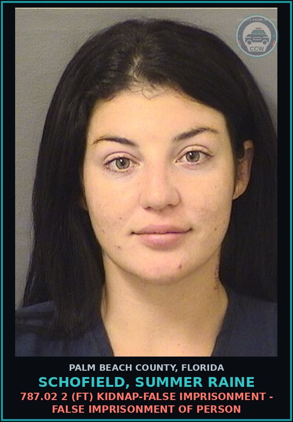 Booking mugshot of SCHOFIELD, SUMMER RAINE in Palm Beach County