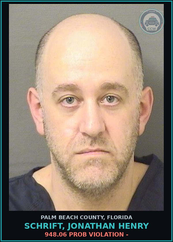 Booking mugshot of SCHRIFT, JONATHAN HENRY in Palm Beach County