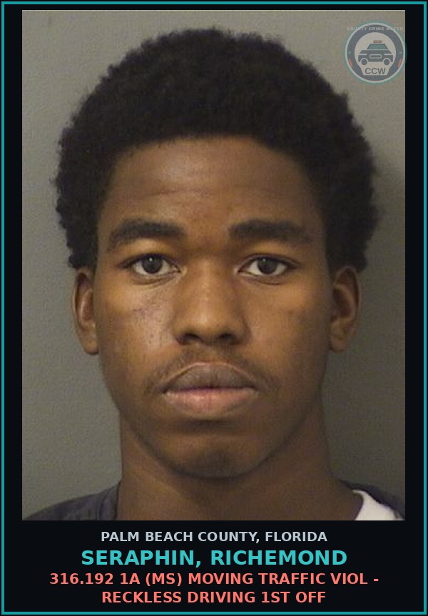 Booking mugshot of SERAPHIN, RICHEMOND in Palm Beach County