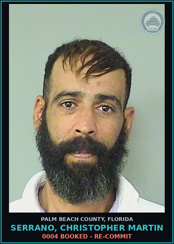 Booking mugshot of SERRANO, CHRISTOPHER MARTIN in Palm Beach County