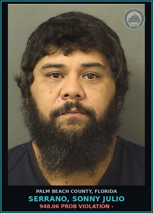 Booking mugshot of SERRANO, SONNY JULIO in Palm Beach County