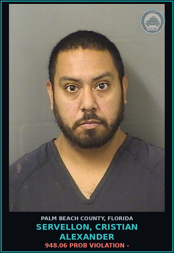 Booking mugshot of SERVELLON, CRISTIAN ALEXANDER in Palm Beach County