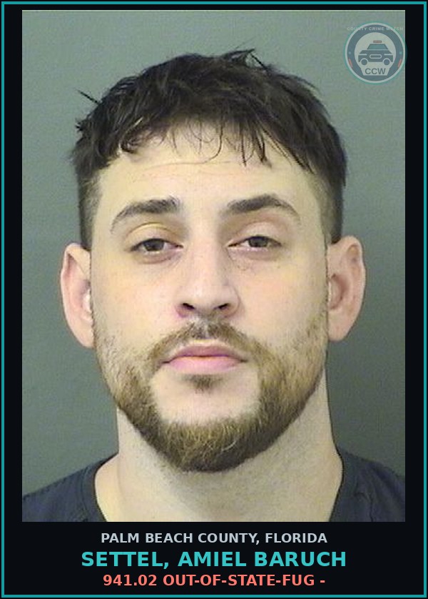 Booking mugshot of SETTEL, AMIEL BARUCH in Palm Beach County