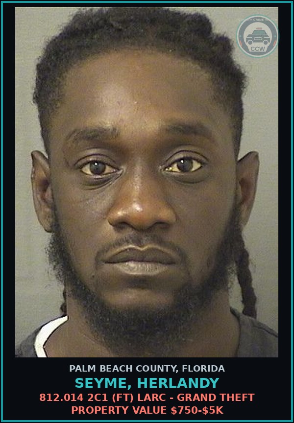 Booking mugshot of SEYME, HERLANDY in Palm Beach County