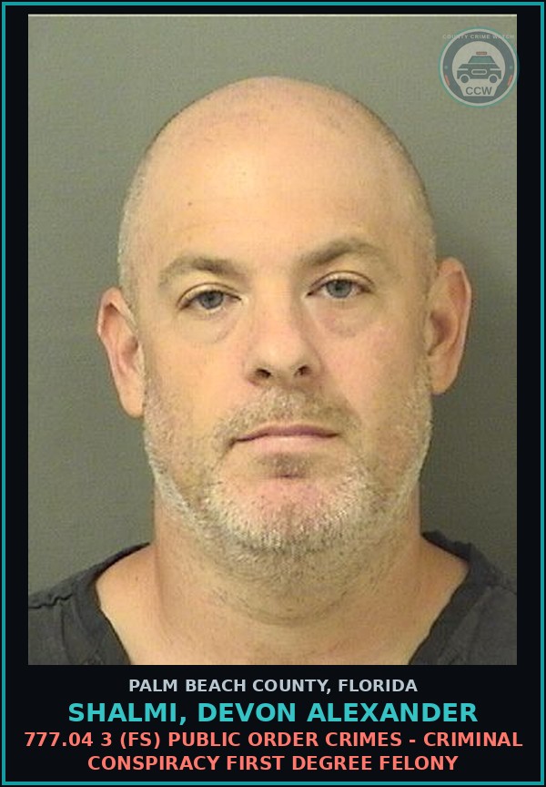 Booking mugshot of SHALMI, DEVON ALEXANDER in Palm Beach County