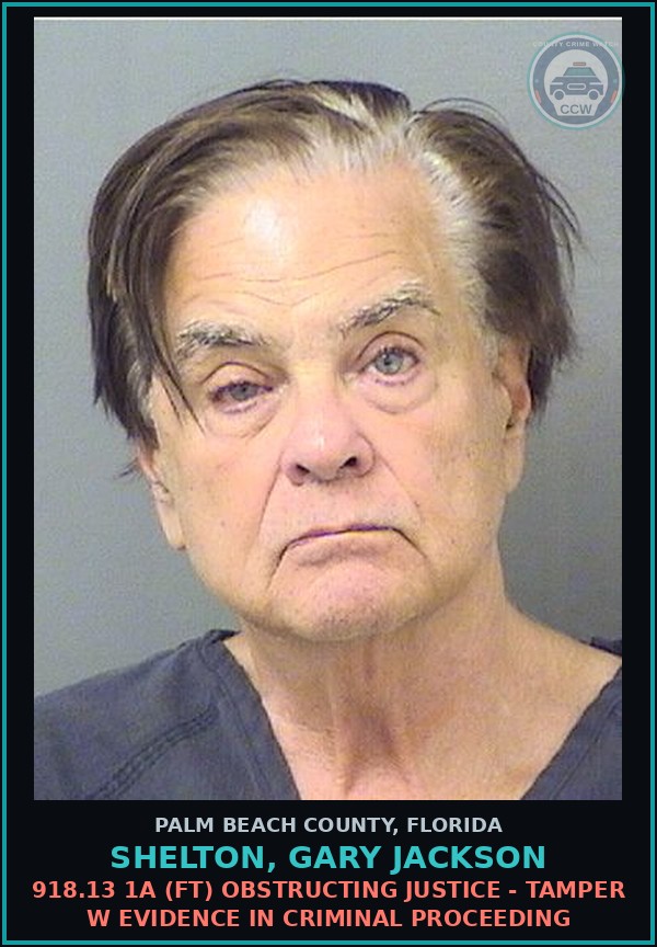 Booking mugshot of SHELTON, GARY JACKSON in Palm Beach County