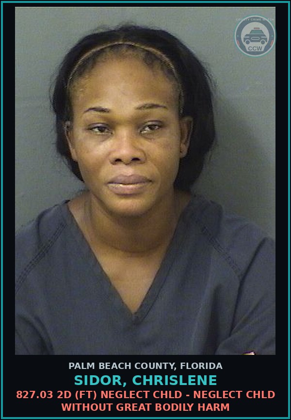 Booking mugshot of SIDOR, CHRISLENE in Palm Beach County