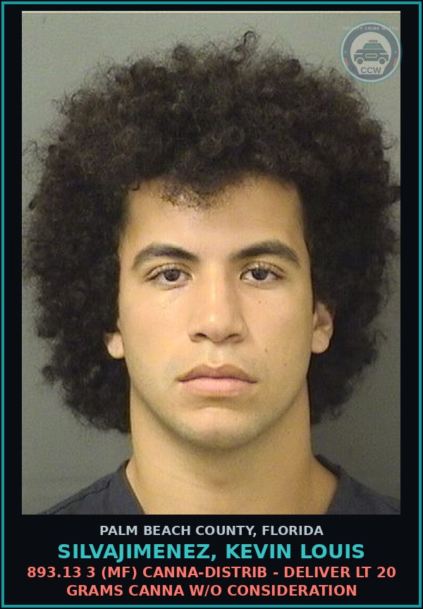 Booking mugshot of SILVAJIMENEZ, KEVIN LOUIS in Palm Beach County