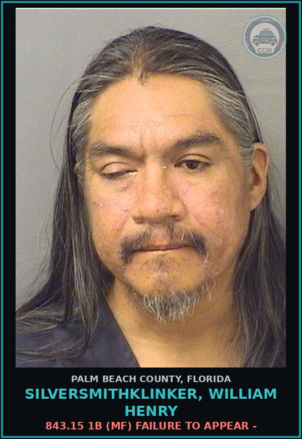 Booking mugshot of SILVERSMITHKLINKER, WILLIAM HENRY in Palm Beach County