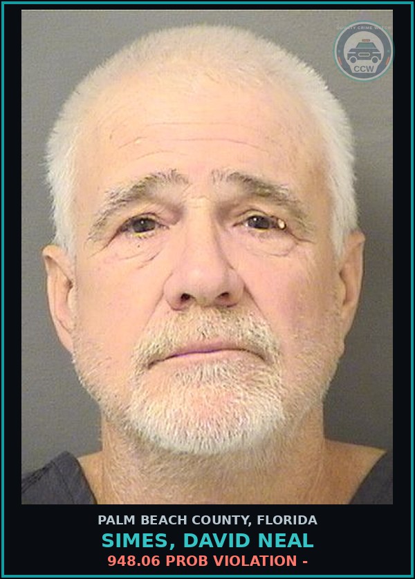 Booking mugshot of SIMES, DAVID NEAL in Palm Beach County