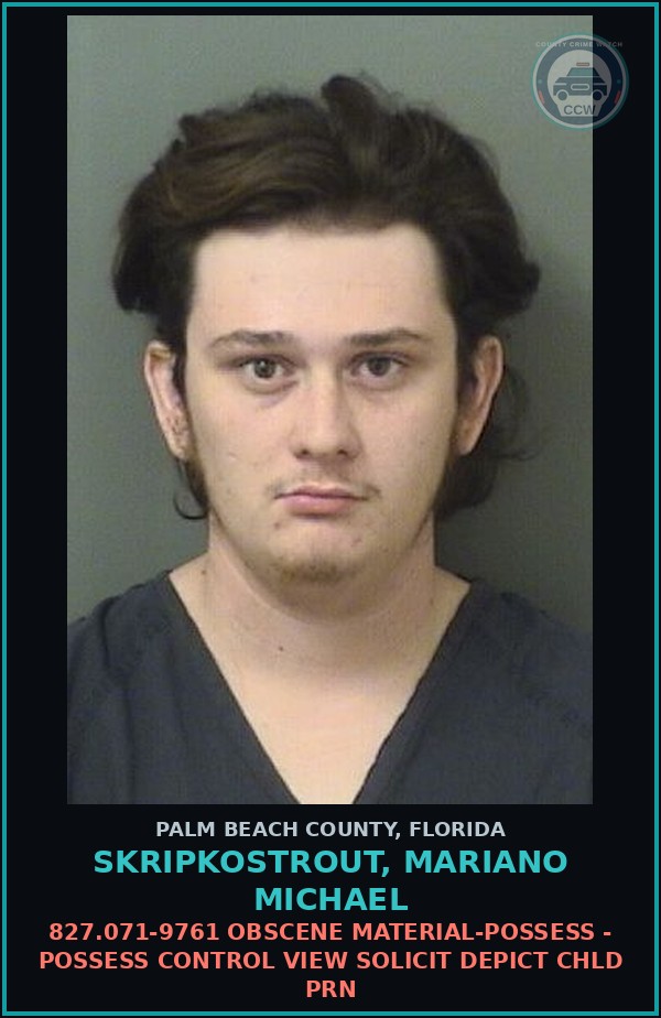 Booking mugshot of SKRIPKOSTROUT, MARIANO MICHAEL in Palm Beach County