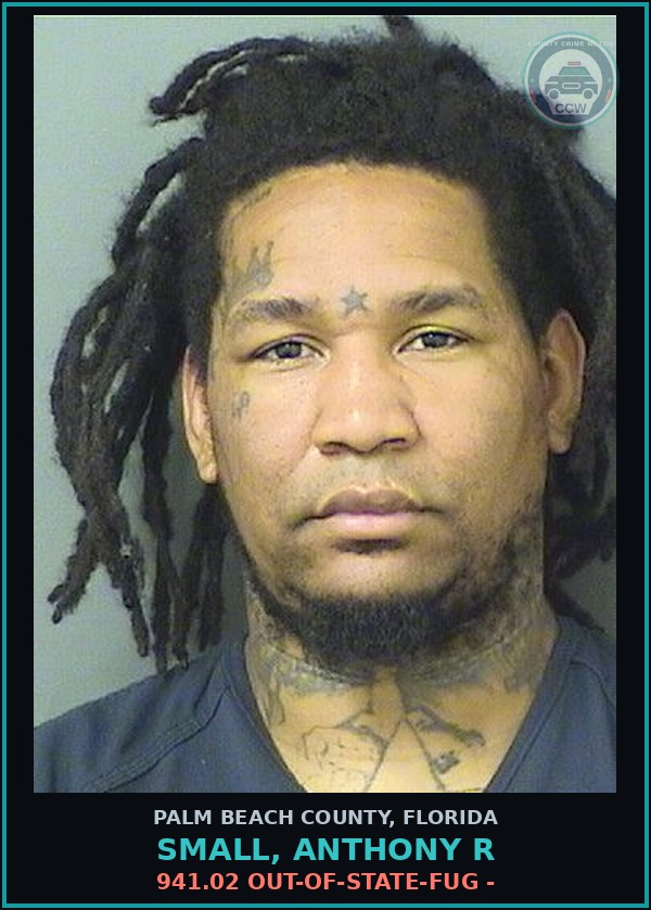 Booking mugshot of SMALL, ANTHONY R in Palm Beach County