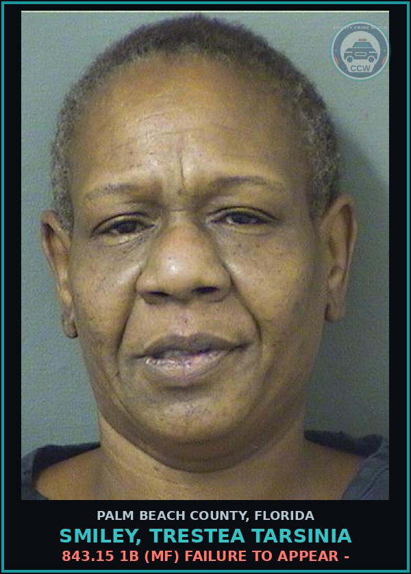 Booking mugshot of SMILEY, TRESTEA TARSINIA in Palm Beach County