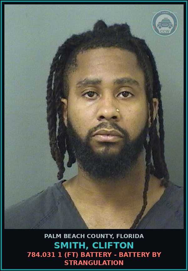 Booking mugshot of SMITH, CLIFTON in Palm Beach County