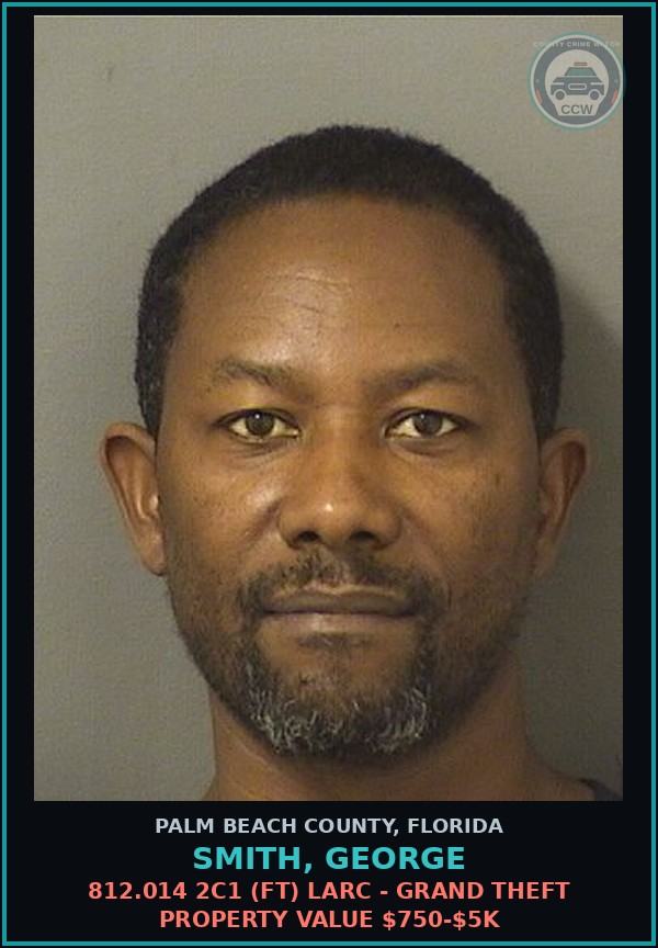 Booking mugshot of SMITH, GEORGE in Palm Beach County