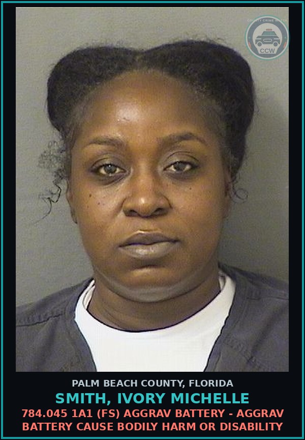 Booking mugshot of SMITH, IVORY MICHELLE in Palm Beach County
