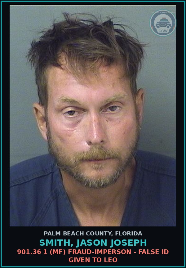Booking mugshot of SMITH, JASON JOSEPH in Palm Beach County